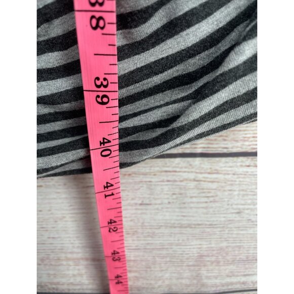 Athleta Topanga V-Neck Striped Ruched Side‎ Shirt Dress Women's Small Gray/Black - Picture 7 of 7
